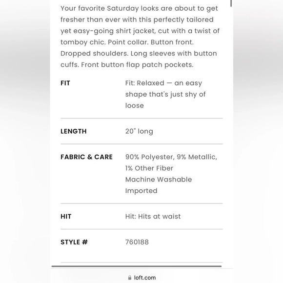 Ann Taylor LOFT  Shimmer Tweed Cropped Shirt Jacket size XL - Picture 7 of 12